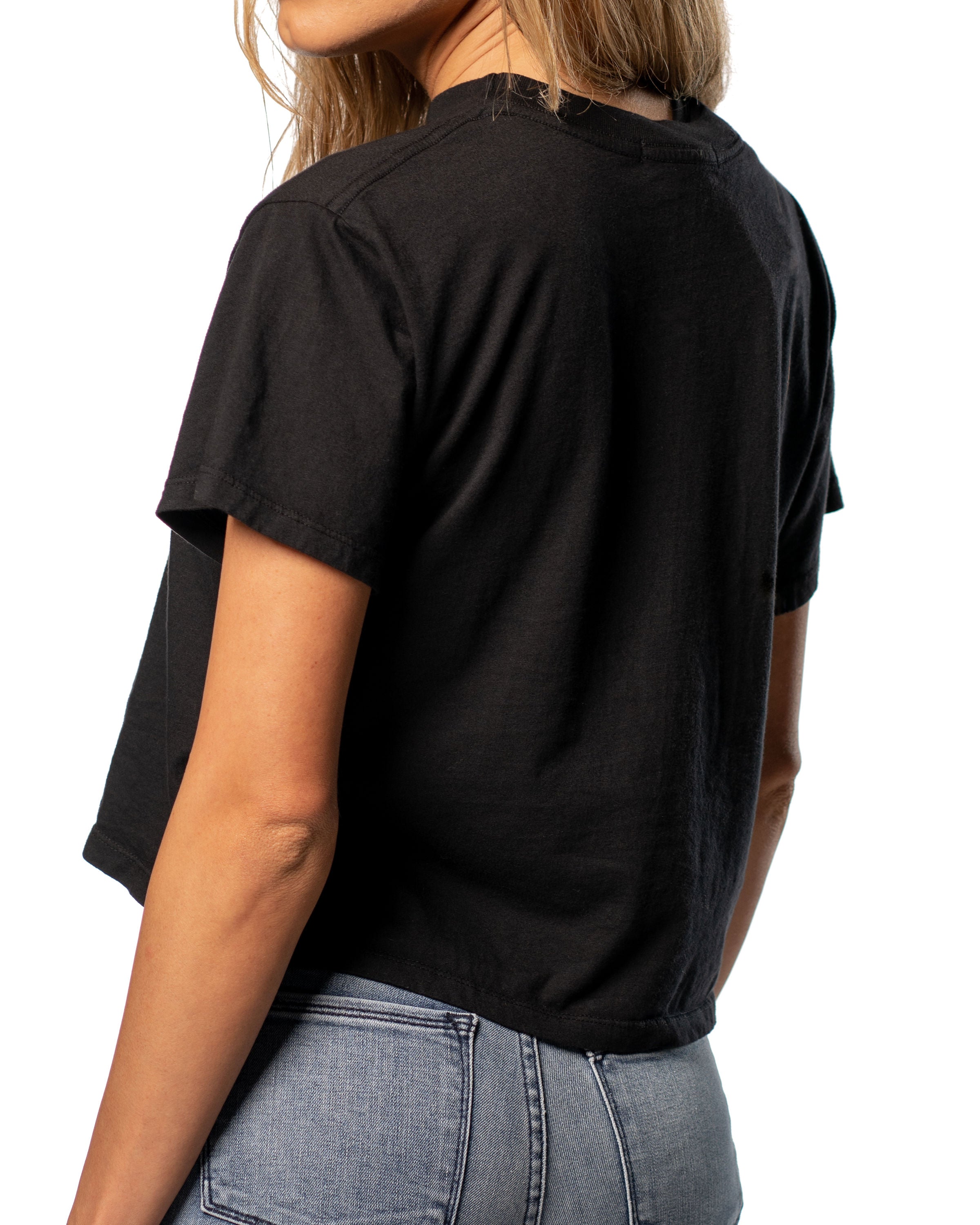 Crop Split T-shirt : Black