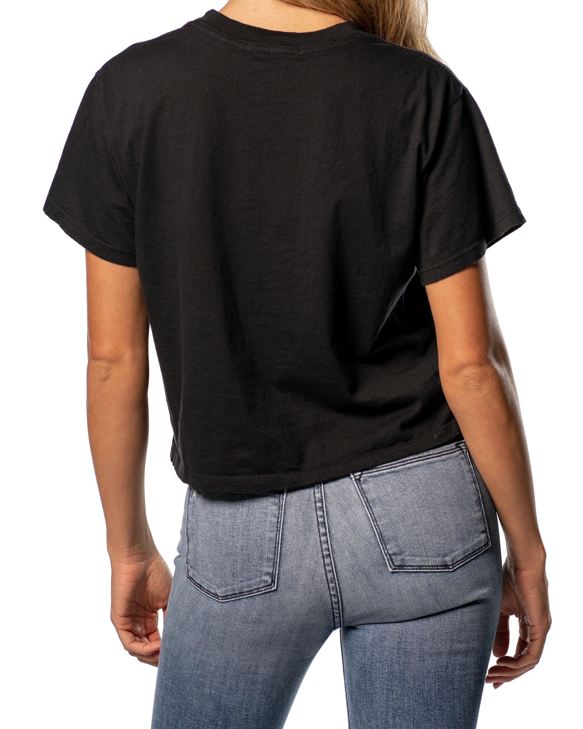 Crop Split T-shirt : Black