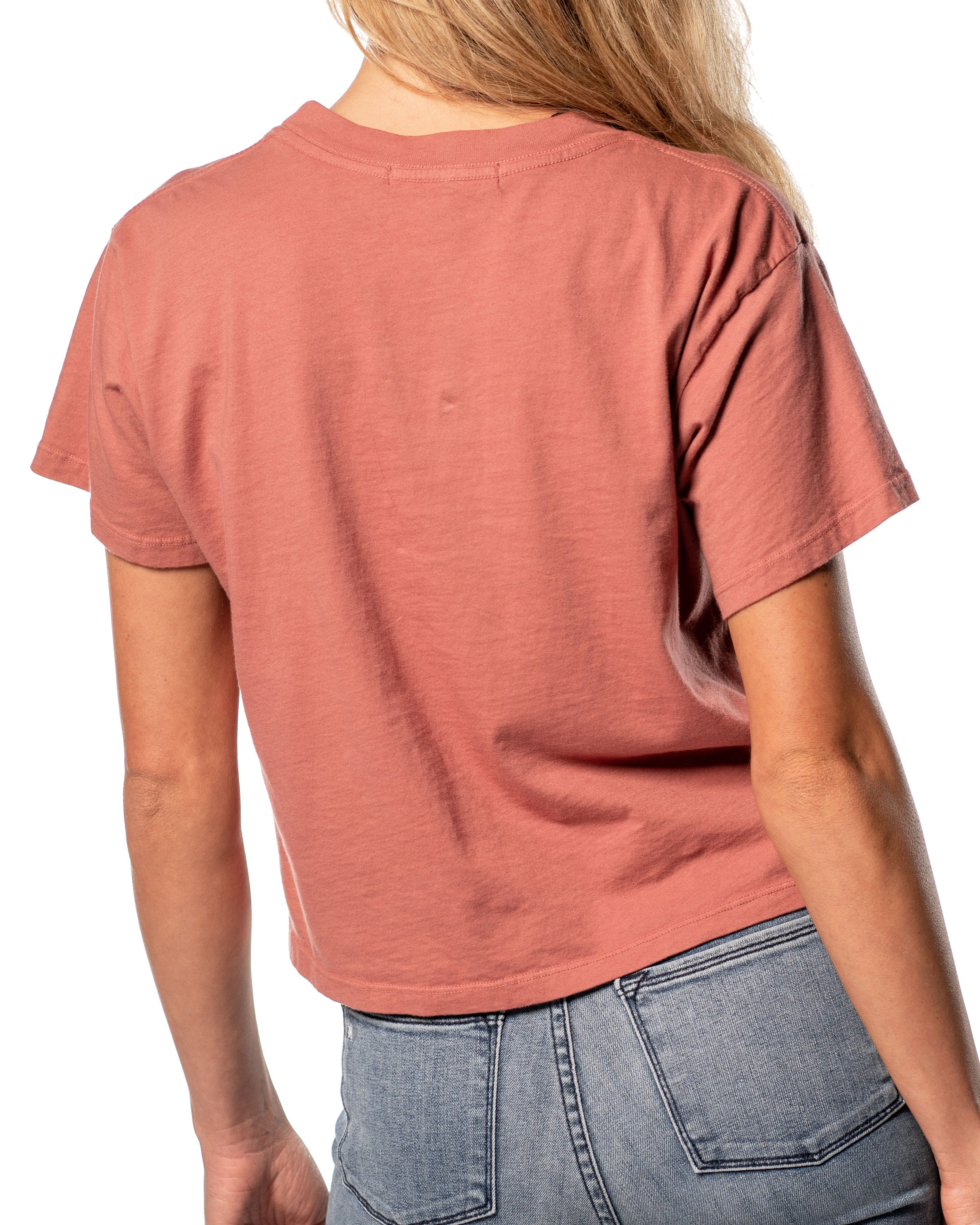 Crop Split T-shirt : Mahogany Rose