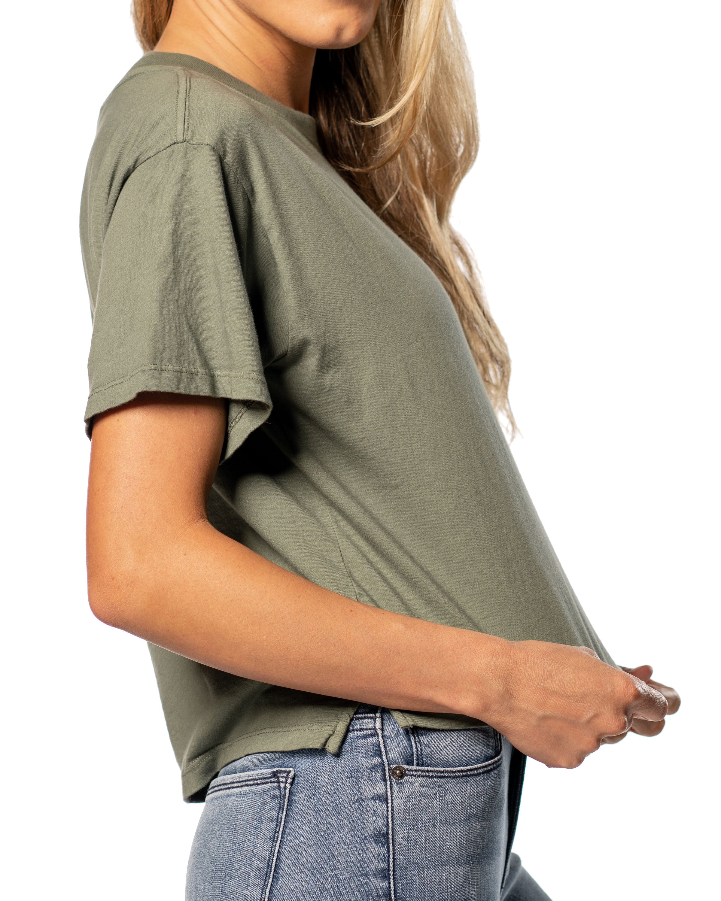 Crop Split T-shirt : Sedona Sage