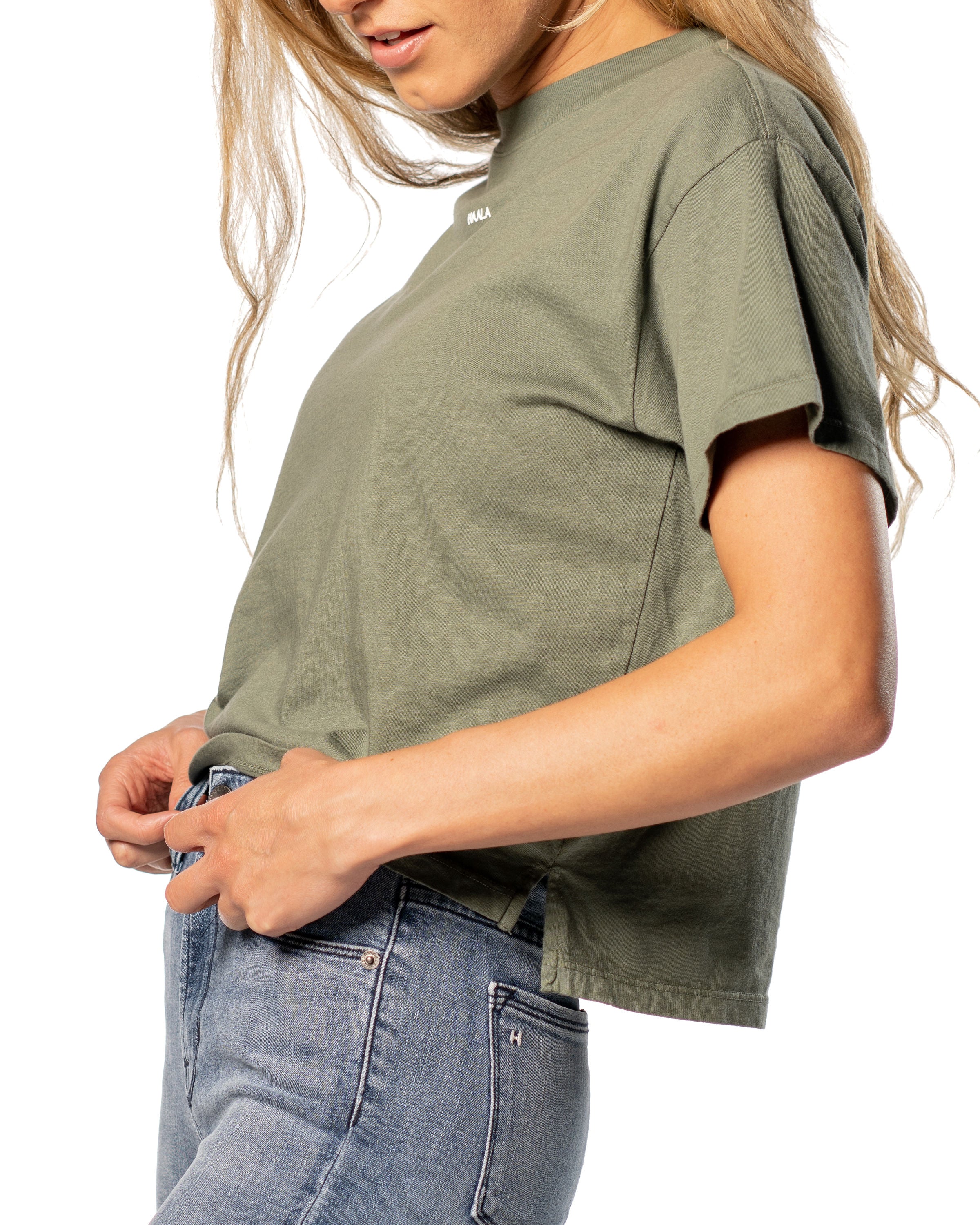 Crop Split T-shirt : Sedona Sage