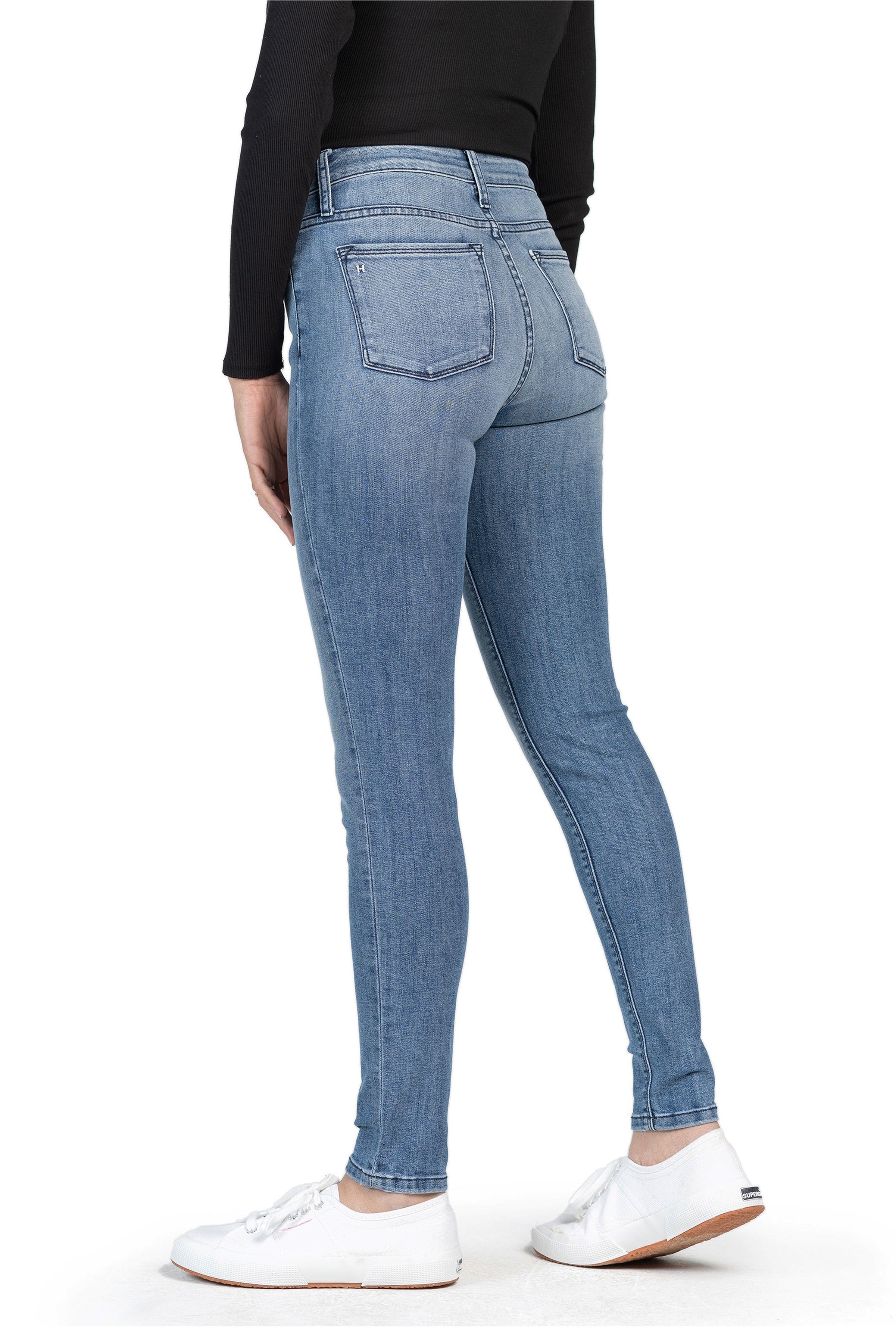 WHITNEY : High-Rise Skinny (Light Wash) Navy Stitch