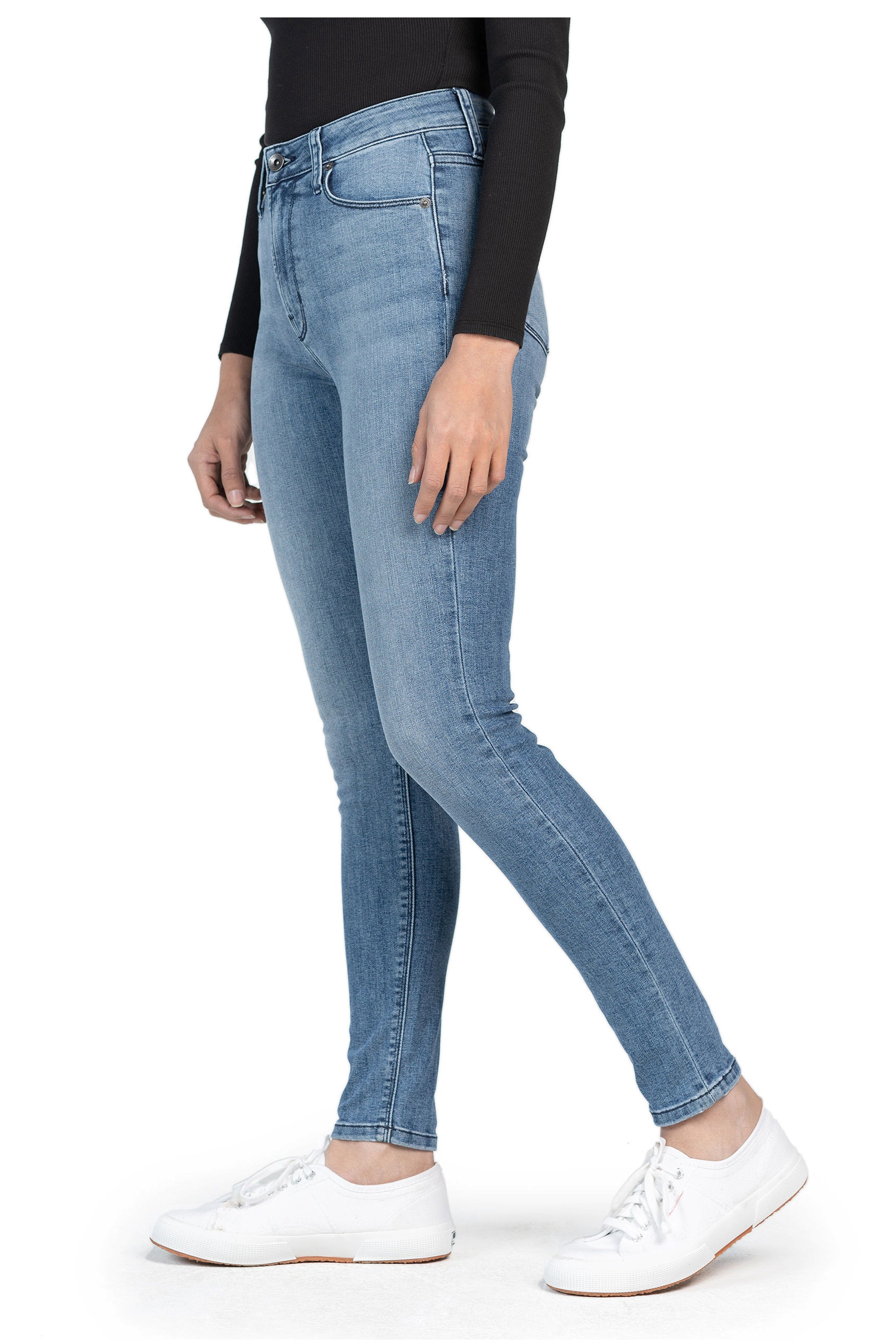 WHITNEY : High-Rise Skinny (Light Wash) Navy Stitch