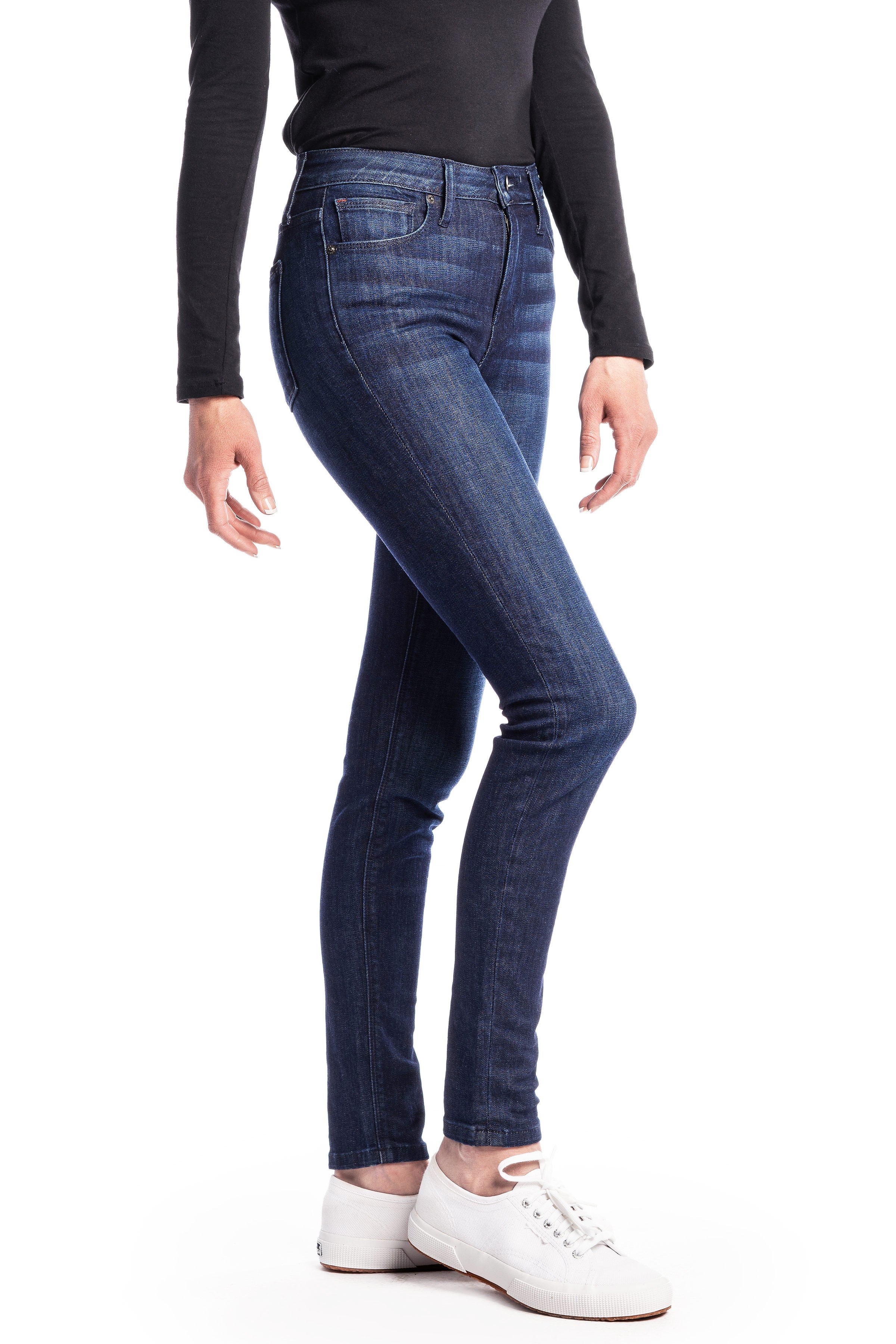 WHITNEY : High-Rise Skinny (Deep Ocean) Navy Stitch