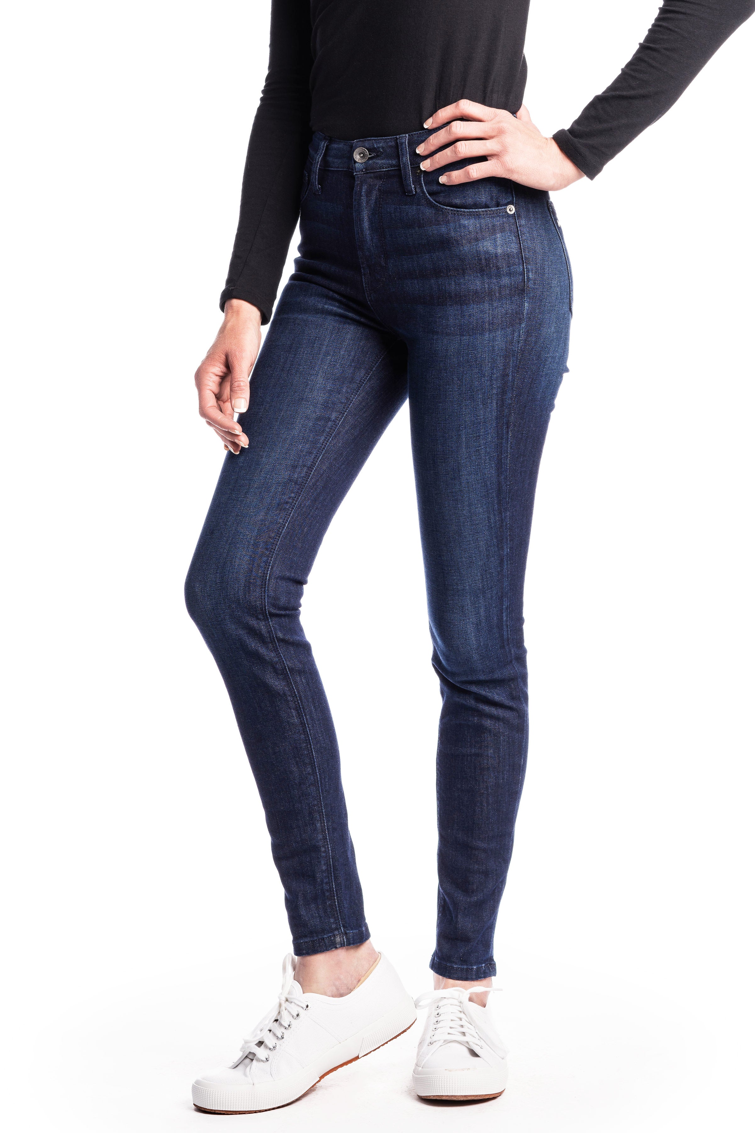 WHITNEY : High-Rise Skinny (Deep Ocean) Navy Stitch