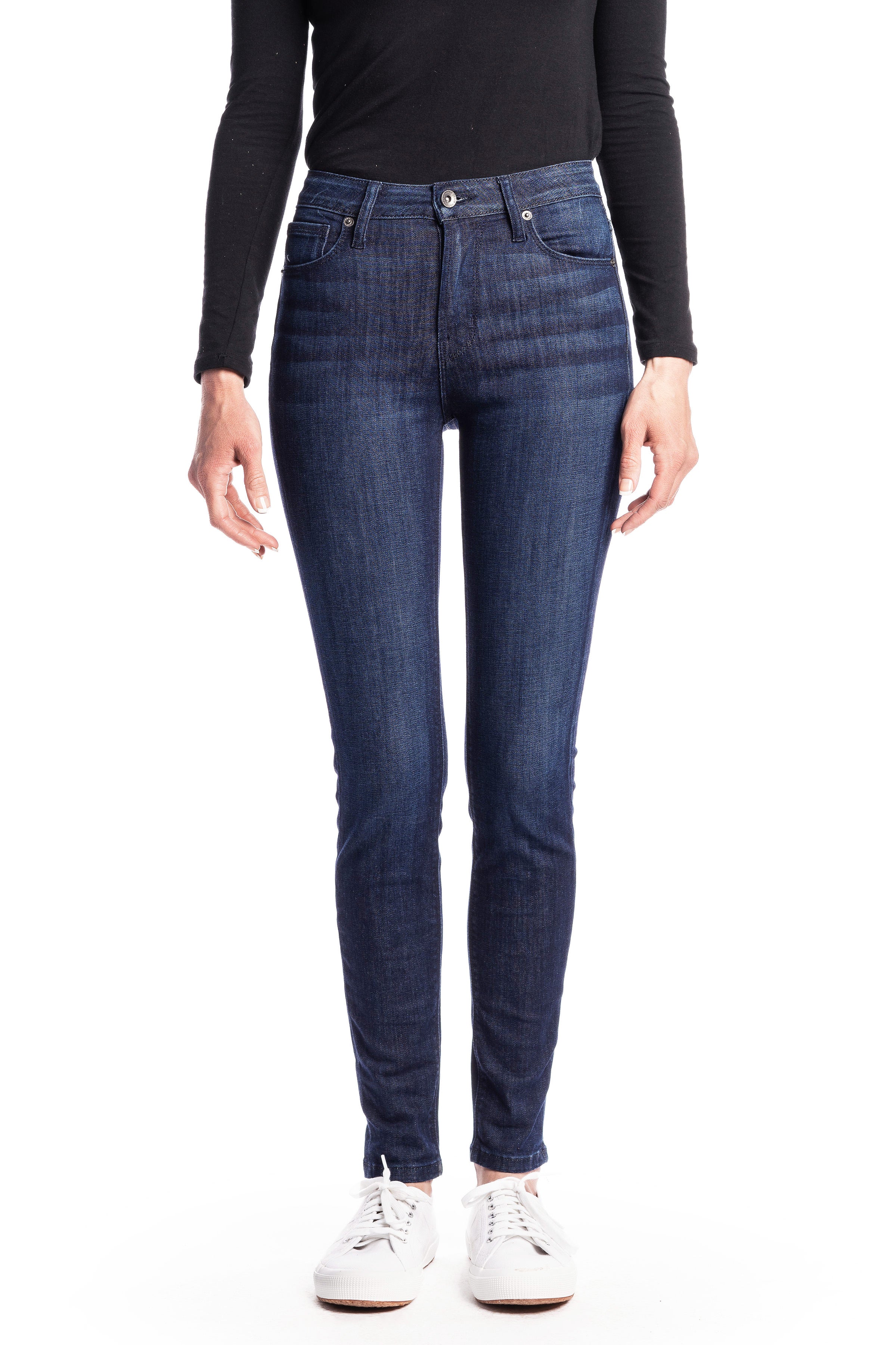 WHITNEY : High-Rise Skinny (Deep Ocean) Navy Stitch