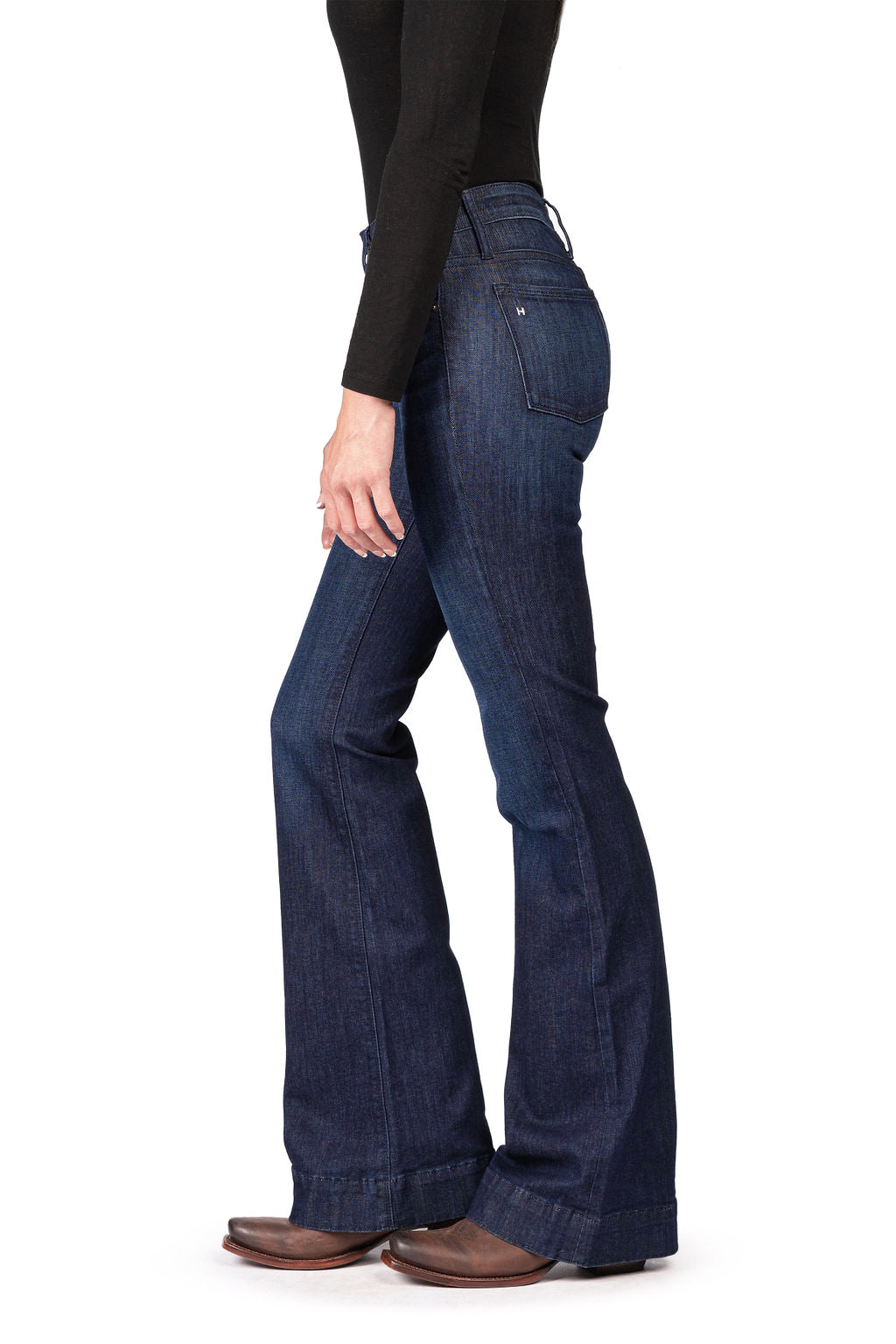 BELLA : Trouser Flare (Deep Ocean) Navy Stitch